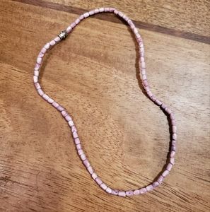 Vintage light purple glass bead necklace